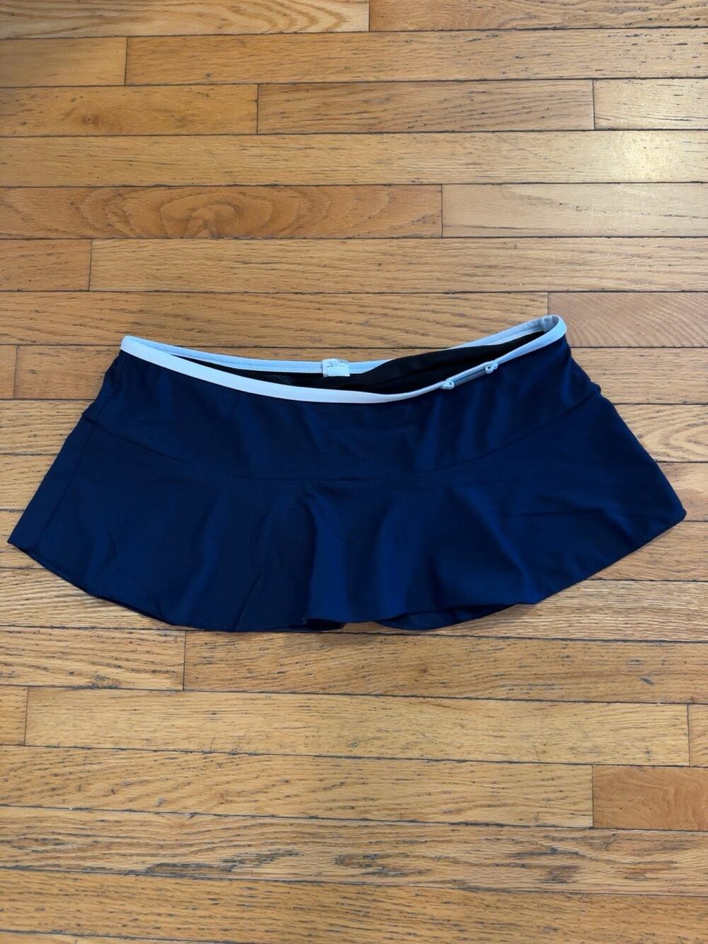 Isaac Mizrahi for Target Swim Skirt Skort Navy White Women’s L Bikini Bottom